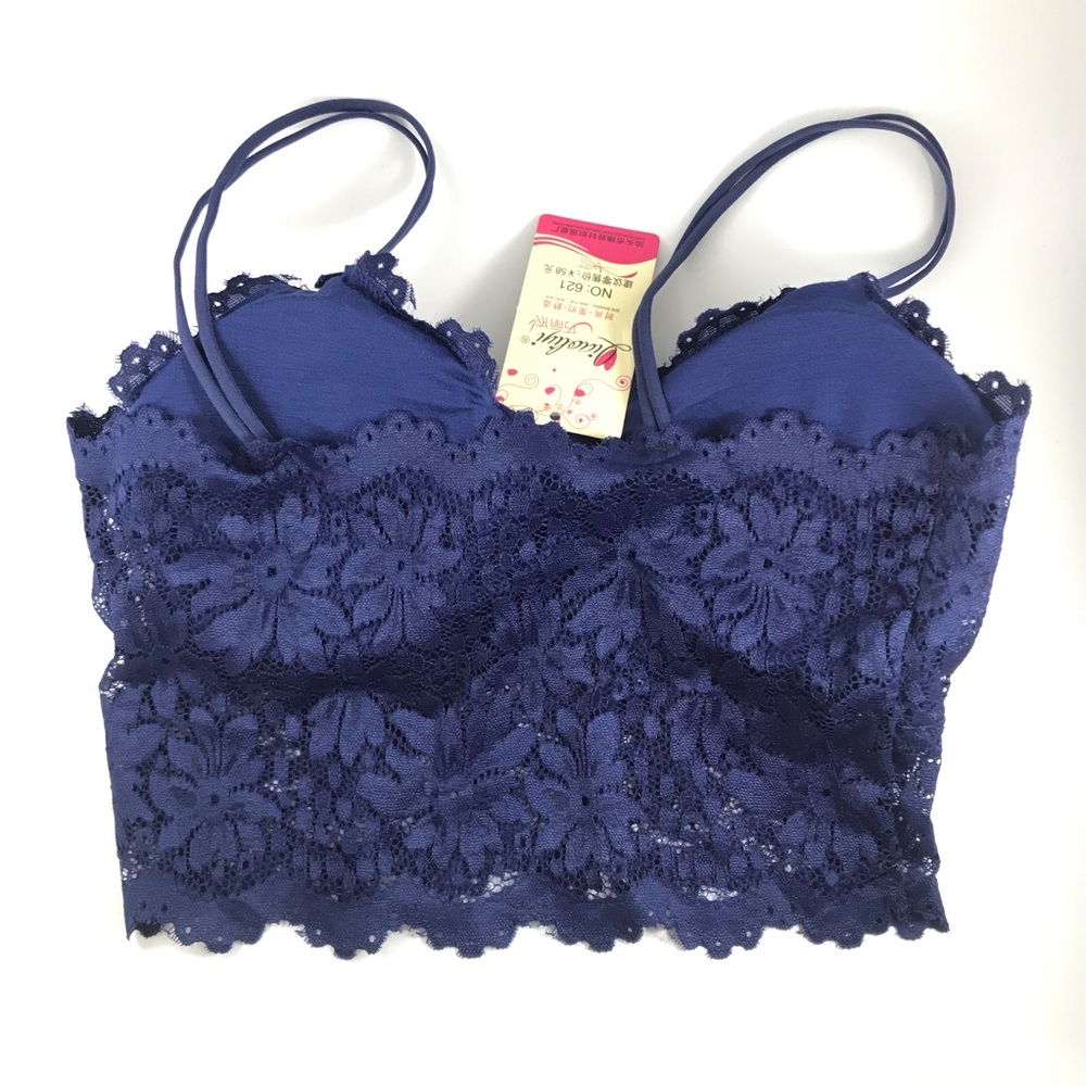Lace bralette padded blue - Picture 2 of 2